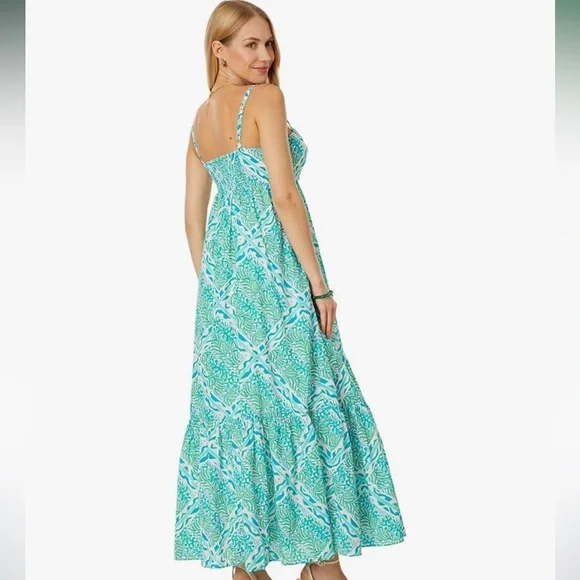 Lilly Pulitzer Vibrant Blue and Green Maxi Dress - Picture 9 of 11